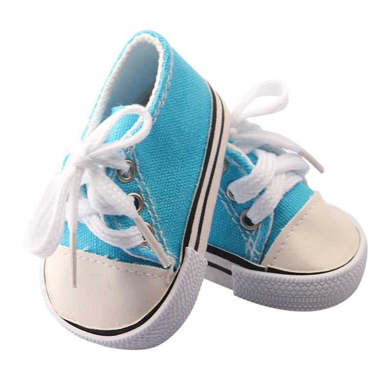 7 Cm Canvas Doll Shoes For 18 Inch American Doll 11 Colors Cloth Doll Shoes Boots Sneakers For 43 Cm Baby New Born&OG Girl – SH-0073-9