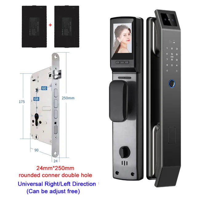 3D Face Recognition Digital Door Lock with Fingerprint and App Access – D14P 24250 R-C S-H
