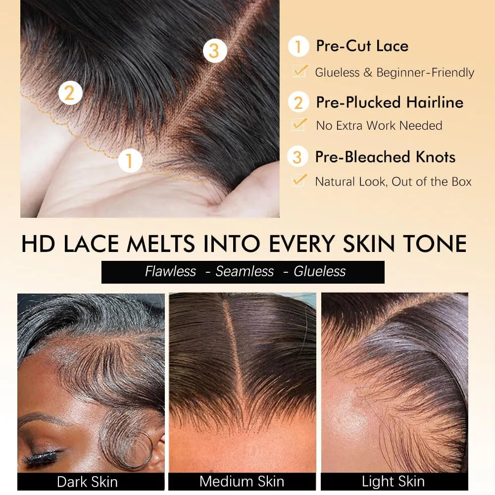 Close up of lace wig hairline features on different skin tones