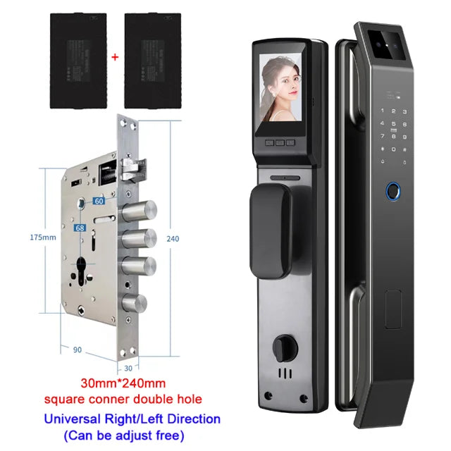 3D Face Recognition Digital Door Lock with Fingerprint and App Access – D14P 30240 S-C D-H
