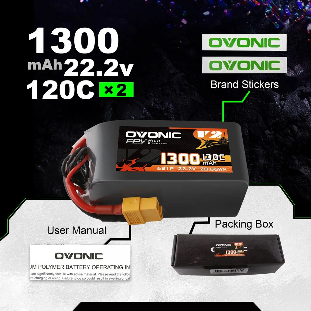 LiPo battery package contents including stickers, manual and box