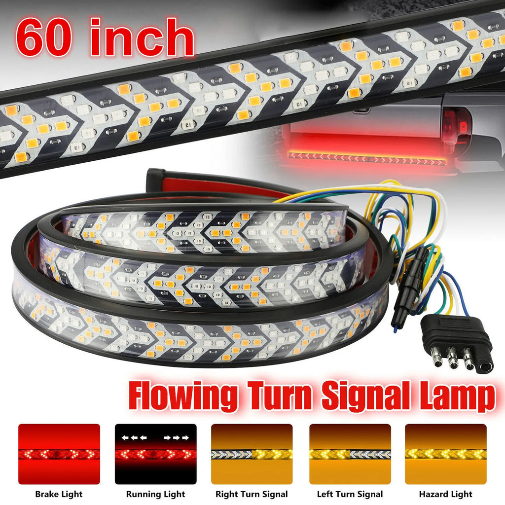 60 inch triple row LED tailgate light bar strip for trucks