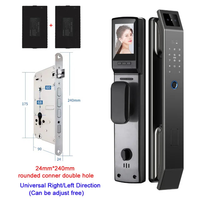 3D Face Recognition Digital Door Lock with Fingerprint and App Access – D14P 24240 R-C S-H
