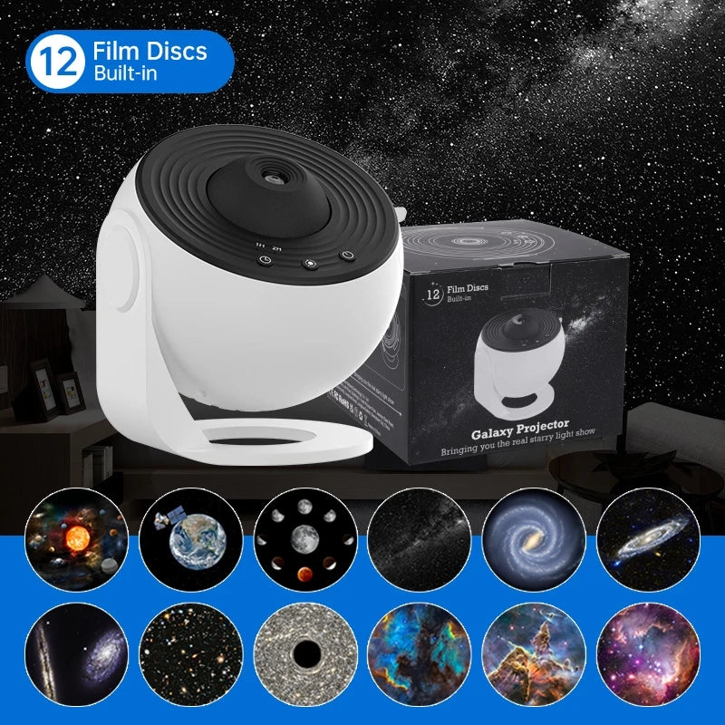 Galaxy Planetarium Star Projector with 12 Display Discs – 12 in 1 Projector (2)