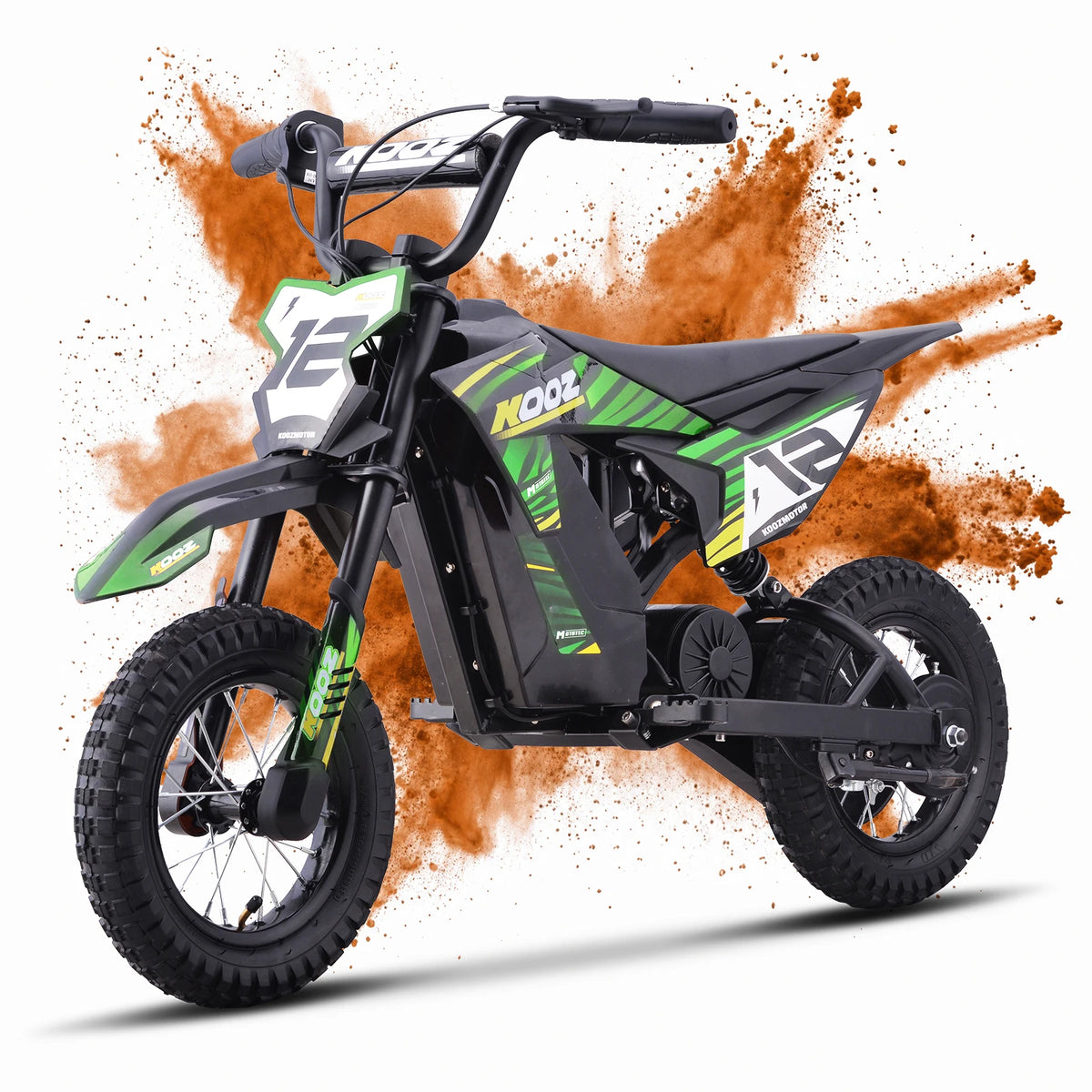 KOOZ HP122E Kids Electric Dirt Bike 36V 750W Motor for 4-8 Years – Green