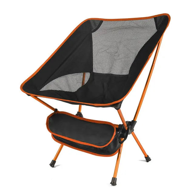 Ultralight Folding Aluminum Camping Chair, 350 lbs Capacity – Orange