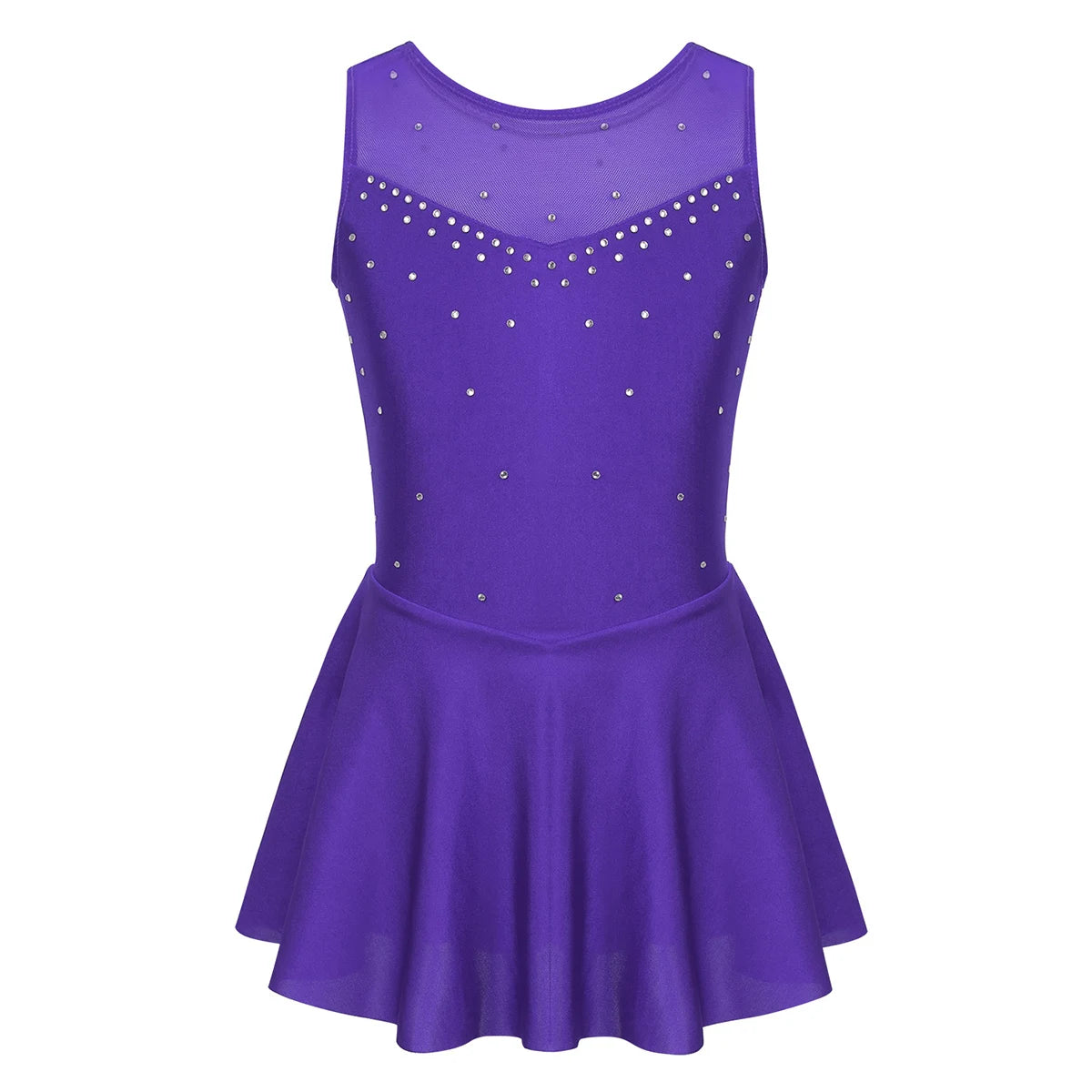 Girls Sparkly Rhinestone Ballet Gymnastics and Figure Skating Dress – Violet