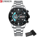 Curren Stainless Steel Men's Quartz Chronograph Watch, 47 mm – Silver Box