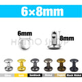 Double Cap Metal Rivets for Leathercraft, 5-15mm Sizes – 6x8mm