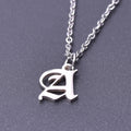 Stainless Steel Old English Initial Pendant Necklace Set - 2 Pieces – A