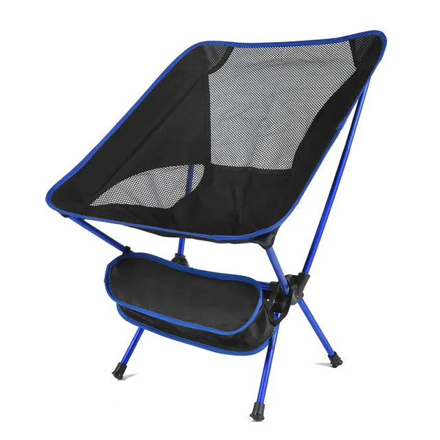 Ultralight Folding Aluminum Camping Chair, 350 lbs Capacity – Blue