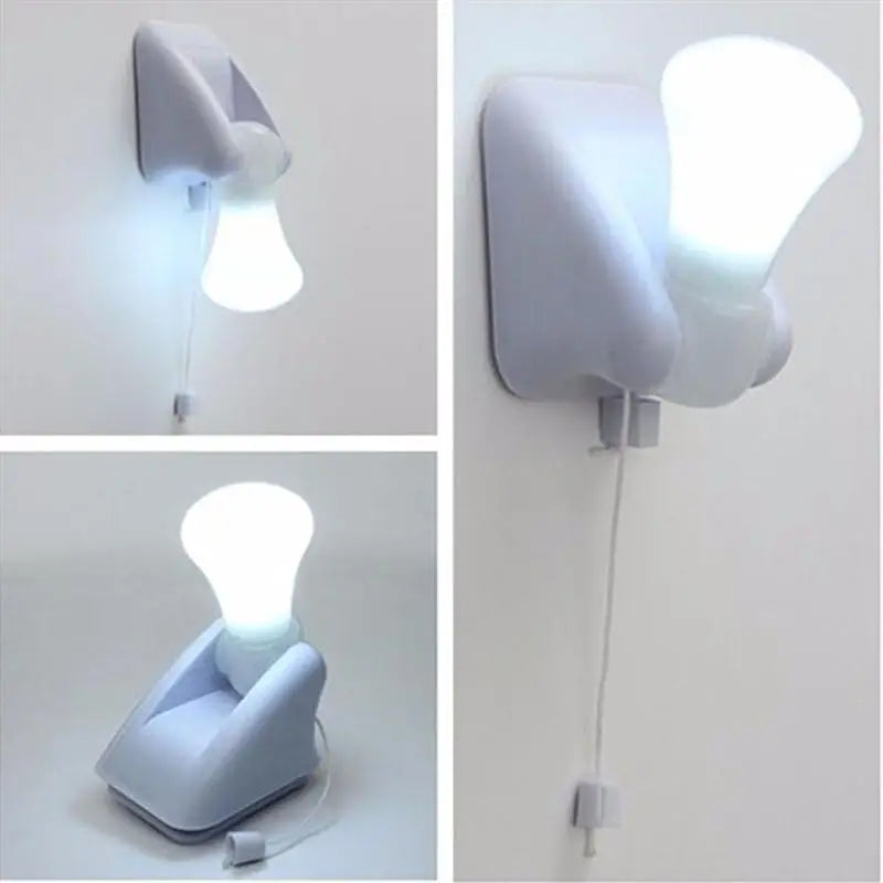 LED Pull Cord Wall Night Lights Cabinet Closet Table Lamp Self Adhesive Bulb For Home Toilet Bedroom Lighting Battery – view 4