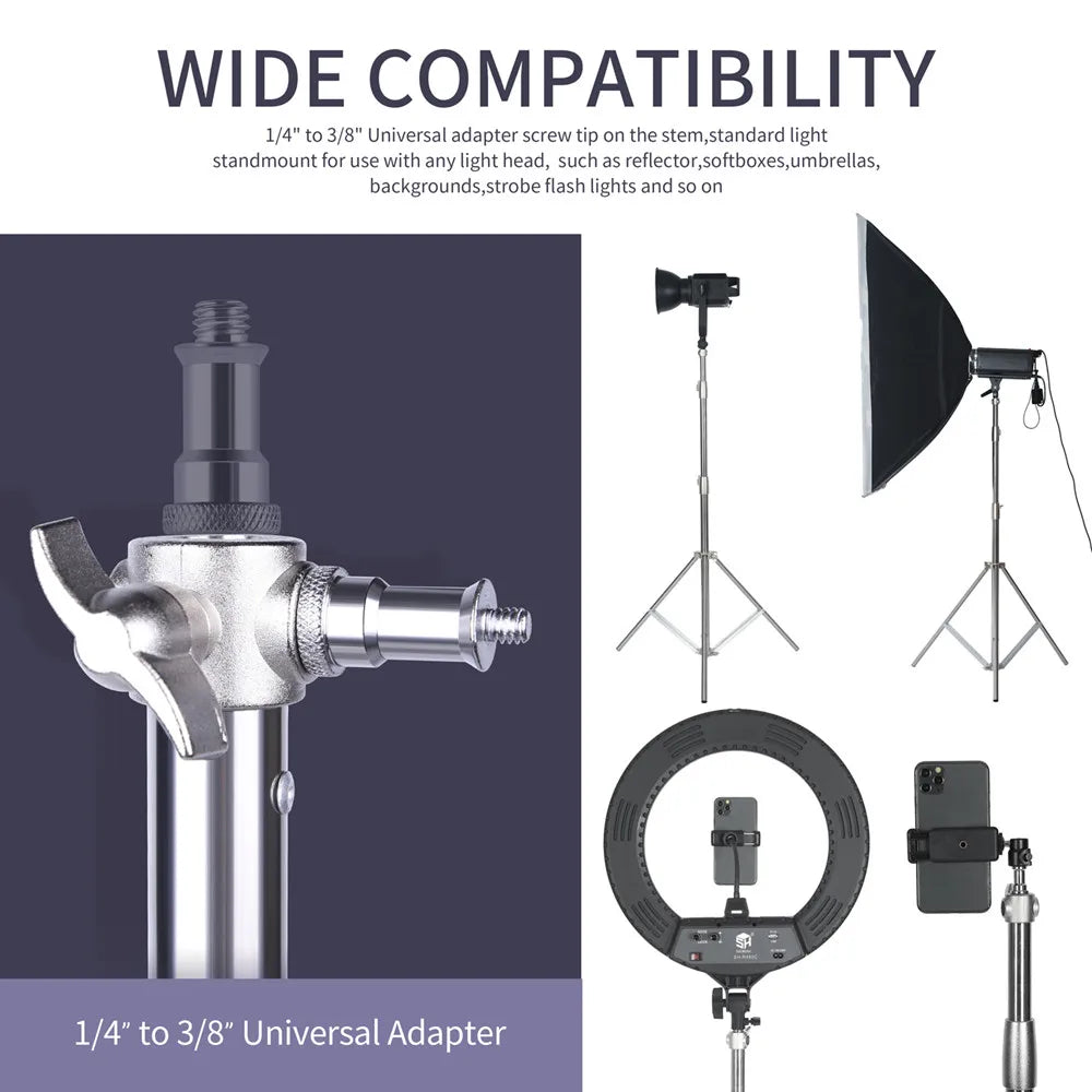 Universal adapter screw tip for photography studio lighting equipment