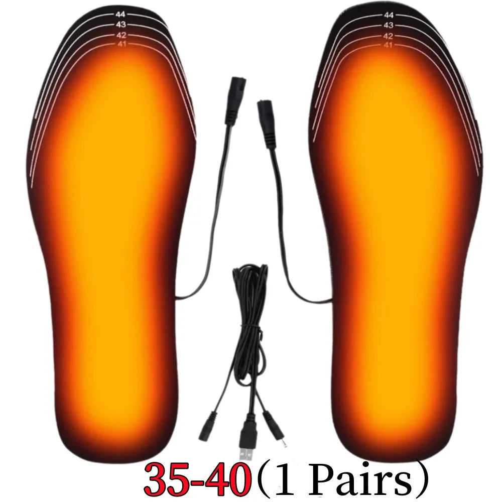 USB Heated Shoe Insoles - Customizable Size 35-46 Foot Warmers – 35-40(1 Pairs).