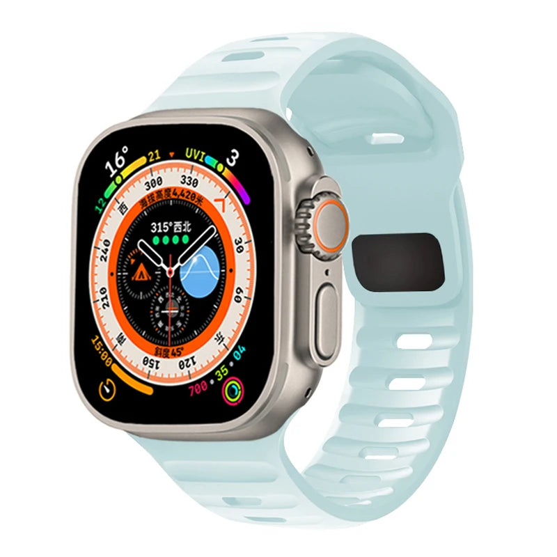 Silicone Sport Band for Apple Watch 49mm–40mm – Seafoam