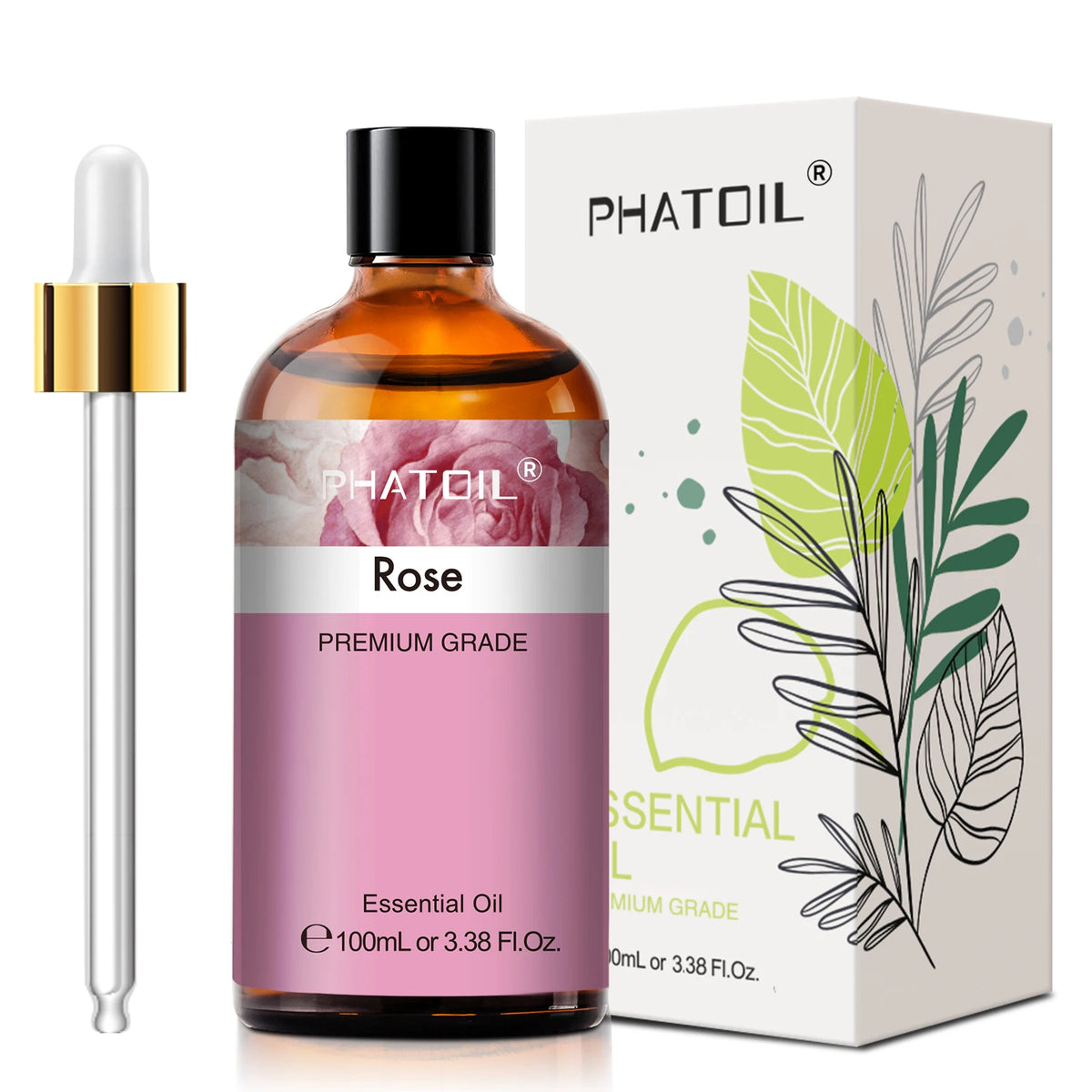Phatoil 100ml Pure Natural Essential Oil for Diffusers and DIY Crafts – Rose