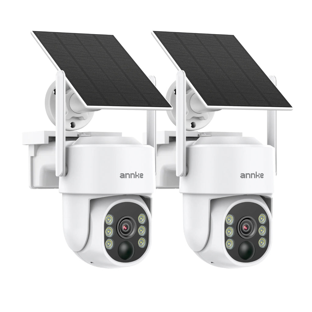 Annke 4MP Solar Wireless Security Camera with Pan and Tilt – 2PC