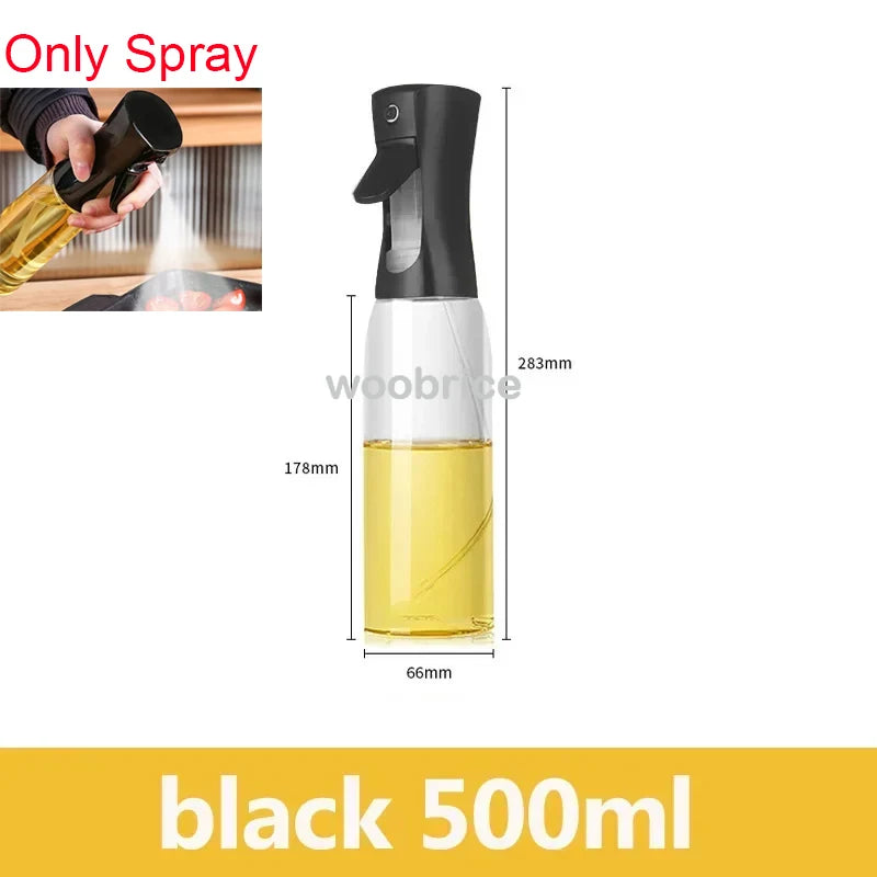 2-in-1 Kitchen Oil Spray Dispenser, 500ml Refillable Spray and Pour Bottle – black 500ml-spray