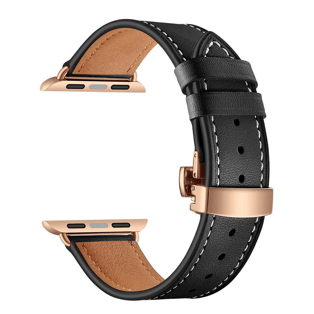 Fabric Watch Band for Apple Watch 38mm 40mm 41mm 42mm 44mm 45mm – Rose Button Black