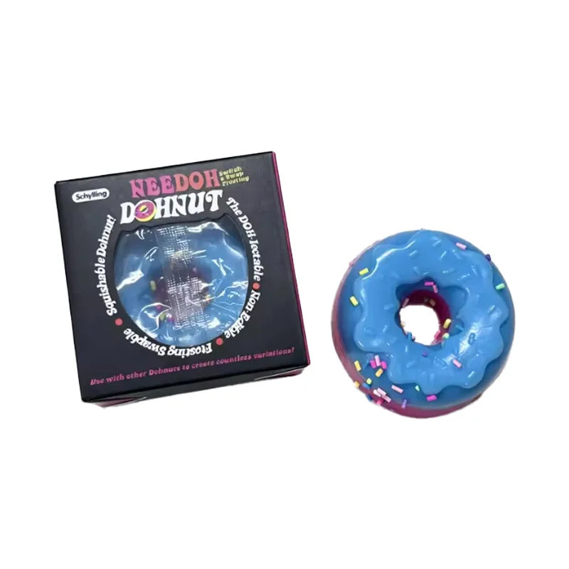NeeDoh Dohnut Squishy Sensory Toy - Stretchy Stress Relief Fidget – Doughnut-Blue-