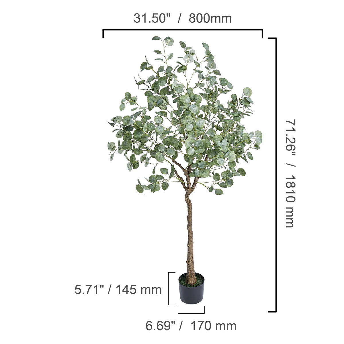 SucceBuy Artificial Olive Tree, 4–6FT Tall PE Faux Plant – 6ft Type3