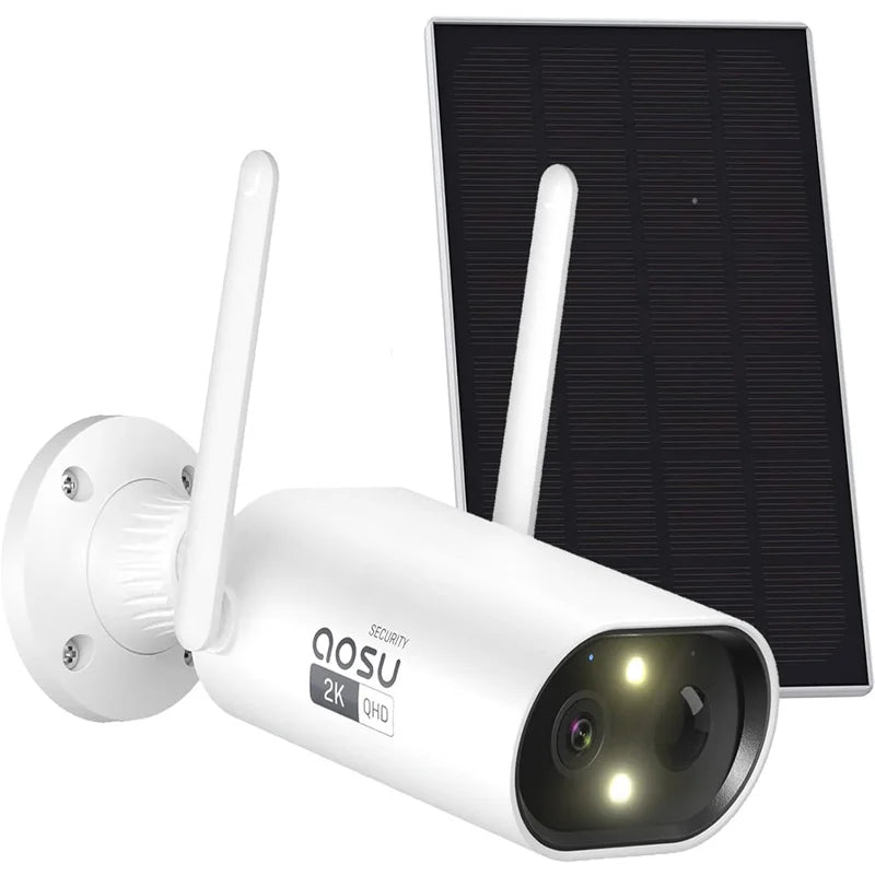 AOSU 3MP Solar Wireless Security Camera, 2K QHD, IP65 Waterproof – Solar Camera