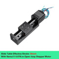 T06 Electric Linear Sliding Table with Nema 11 Stepper Motor, 50-300mm Stroke – 50mm Stroke