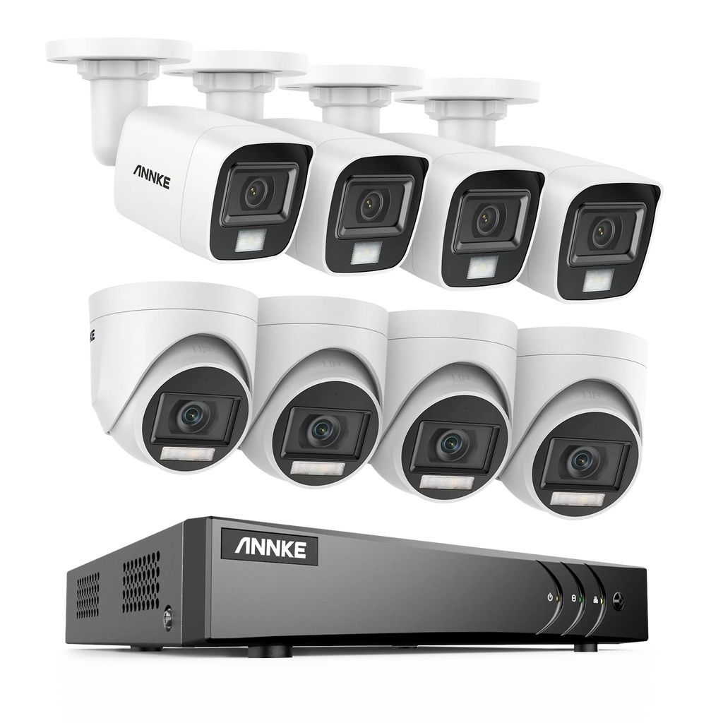 Annke 8-Channel 5MP Security Camera System with 8 Outdoor PIR Cameras – 8CH DVR 8Pcs Kits