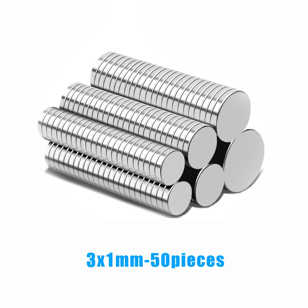Strong Round Magnetic Stickers for DIY, Office, and Kitchen Organization – 3x1mm-50pcs