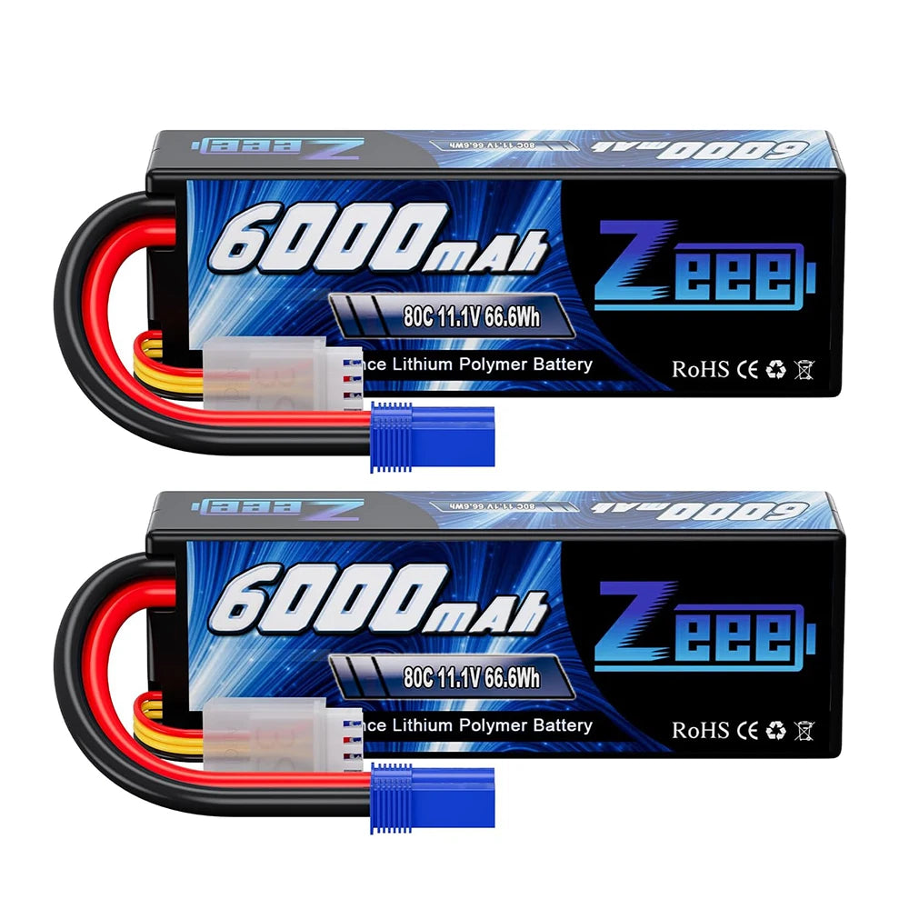 Zeee 3S 11.1V 6000mAh 80C LiPo Battery Hardcase with EC5 Plug – 2pcs 3S 6000 EC5