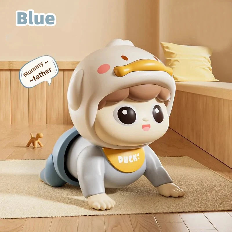 Electric Crawling Doll Toy for Early Motor Skill Development – Blue