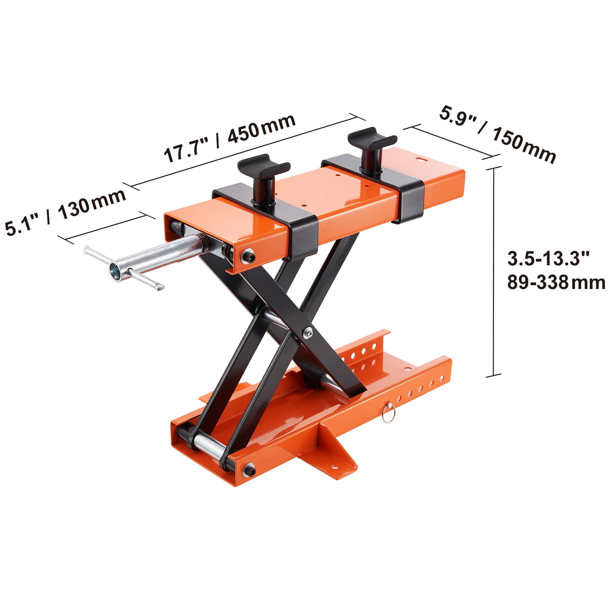 SucceBuy Motorcycle Scissor Lift Jack, 1100 lbs Capacity with Safety Pin – 1100IBS Support