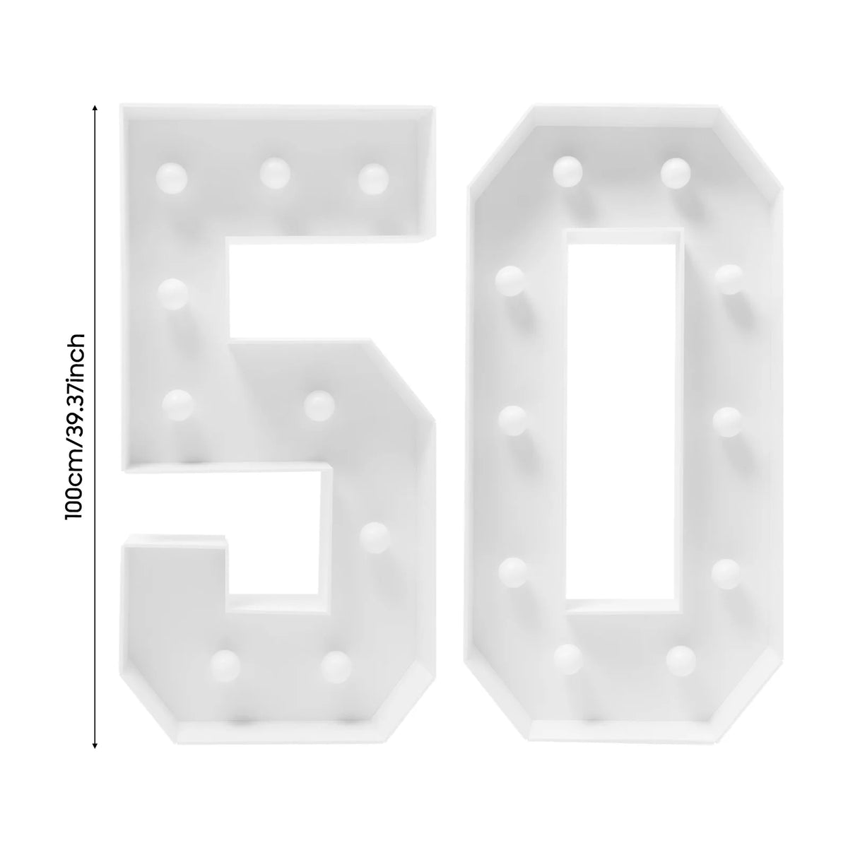 100cm Light Up Numbers DIY Decor Kit for Birthday Parties – 50