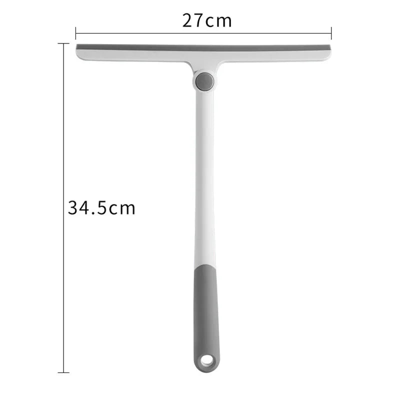 Product dimensions of a cleaning squeegee marked as 27cm wide and 34.5cm long