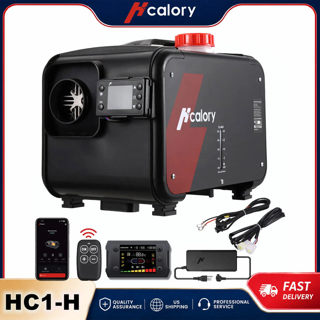 Portable all-in-one diesel air heater kit with remote and LCD controller