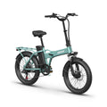 Qronge Waterfall Folding Electric Bike 48V 13.5Ah 20-inch Fat Tire – Light Green