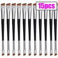 Double-Head Angled Eyebrow and Eyeliner Makeup Brush – 15pcs