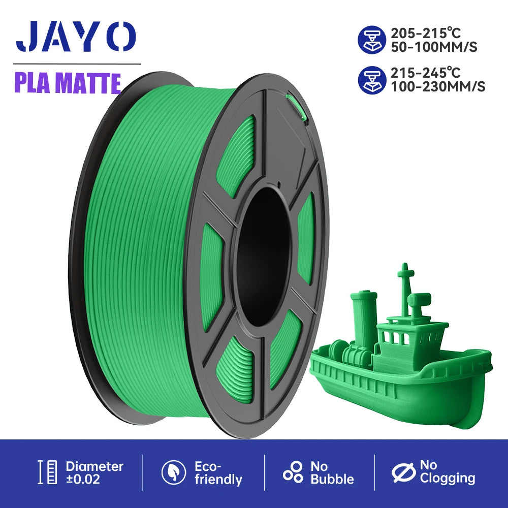 JAYO Matte PLA 3D Printer Filament 1.75mm, 1.1kg Spool – PLAmatte GN-1.1KG