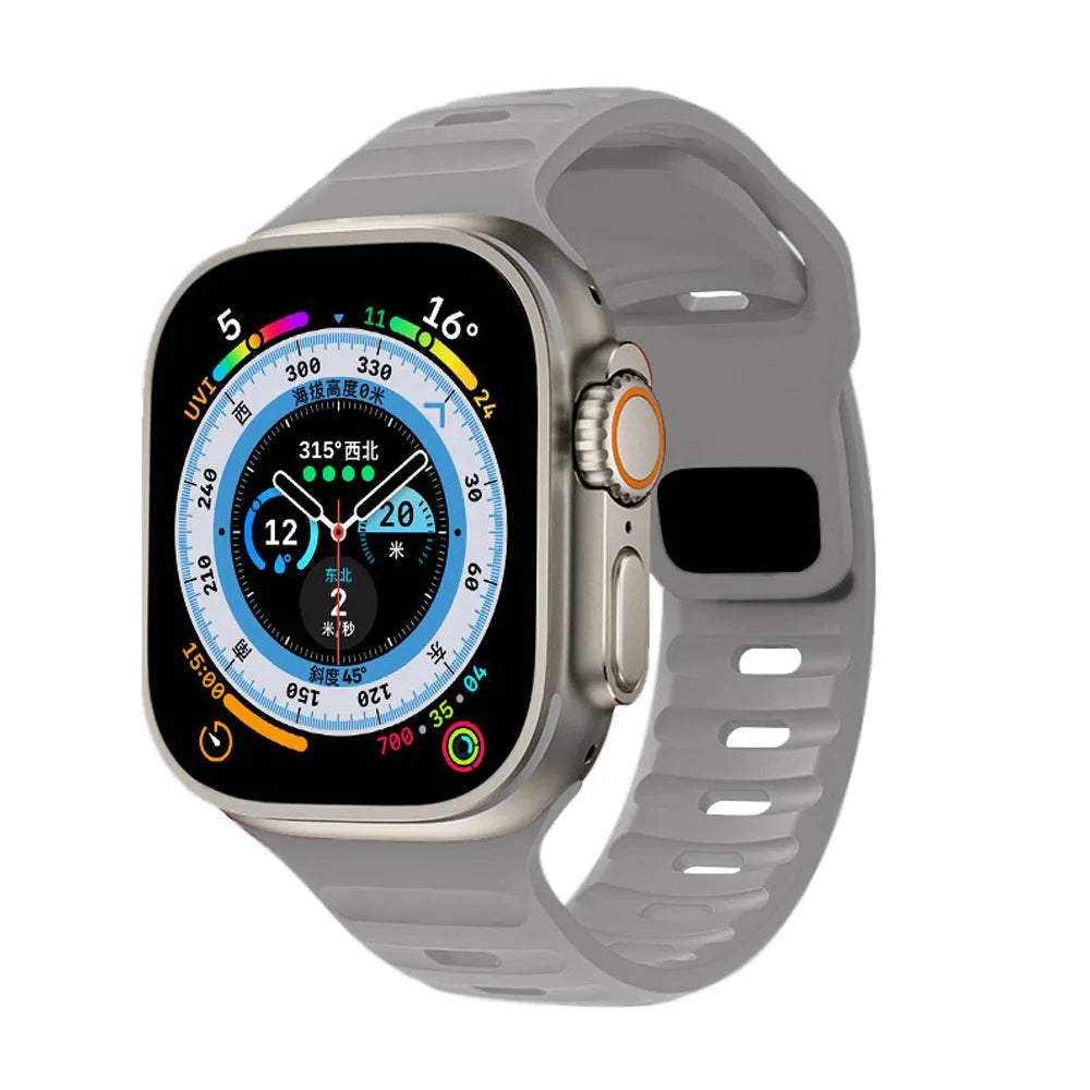 Silicone Sport Band for Apple Watch 49mm–40mm – Light gray
