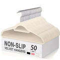 Non-Slip Velvet Flocked Clothes Hangers, Slim 360° Rotating Hook – Ivory