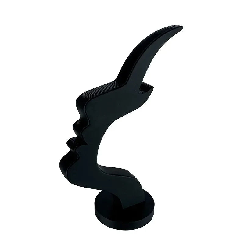 Minimalist Human Profile Eyeglass Holder 3D Printed Desk Stand – Black