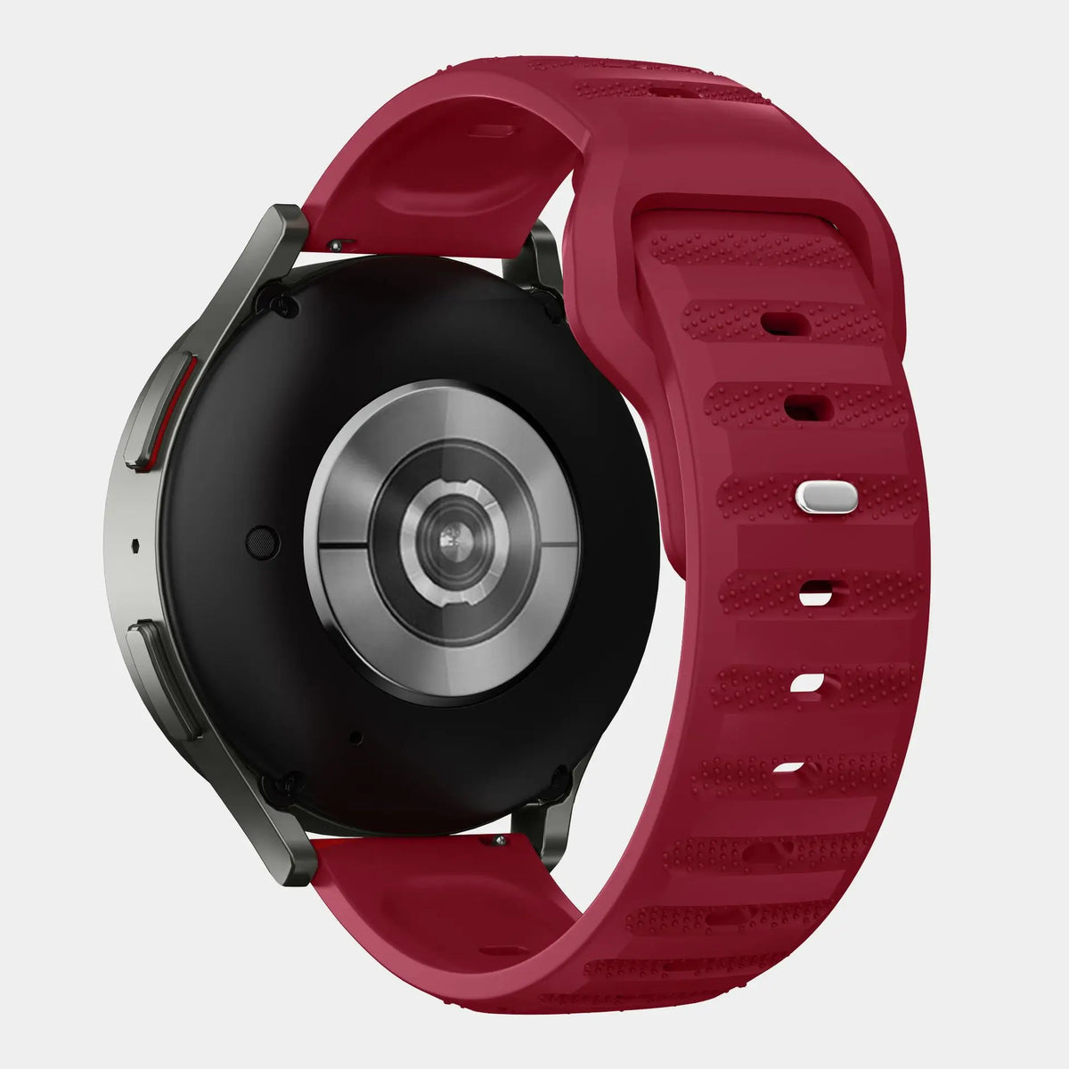 Silicone Watch Band for Samsung Galaxy, Huawei, and Garmin Watches – Wine Red
