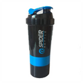 FEB.WIND 3-Layer 500ml Protein Shaker Bottle with Mixing Cup – Blue