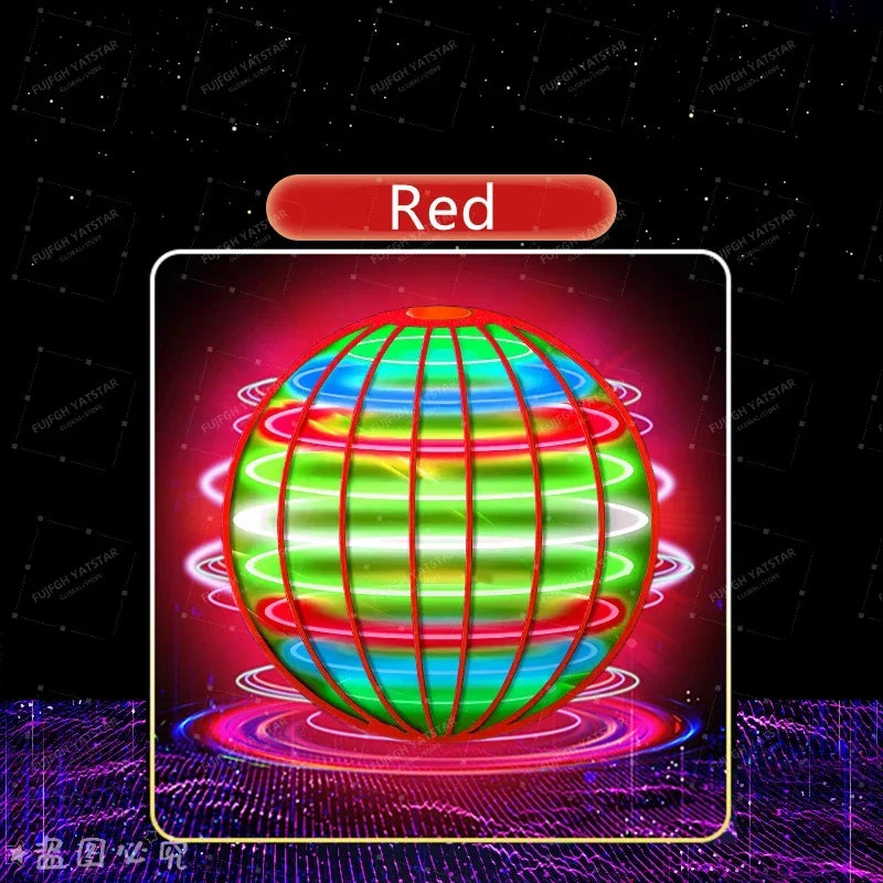 Magic Flying Suspension Ball with LED and 360° Gyro Spinner – Red