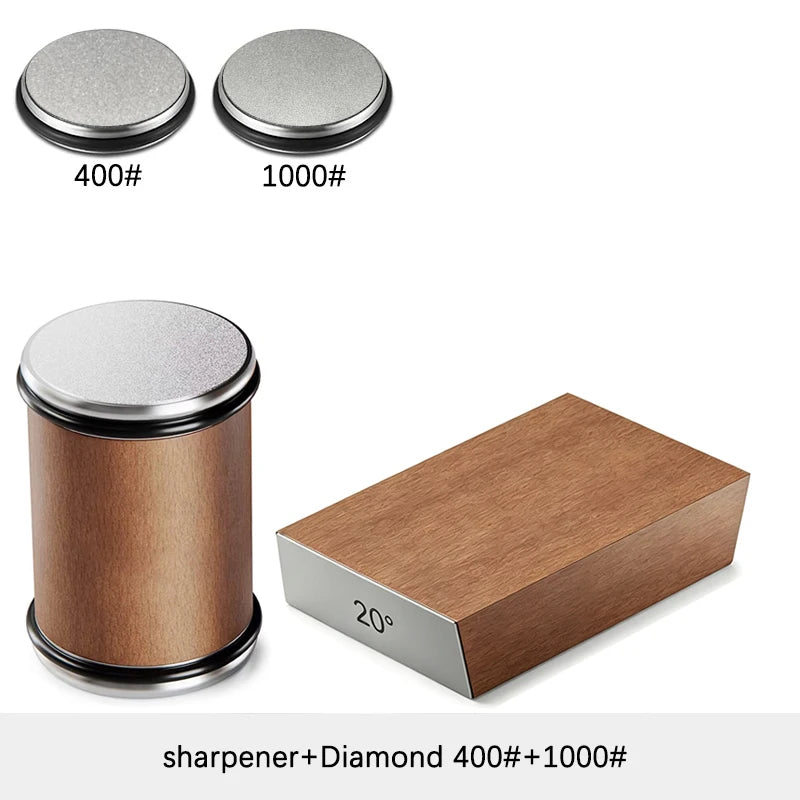 Niiruo Rolling Knife Sharpener with 15° and 20° Magnetic Angle Guide – A Set