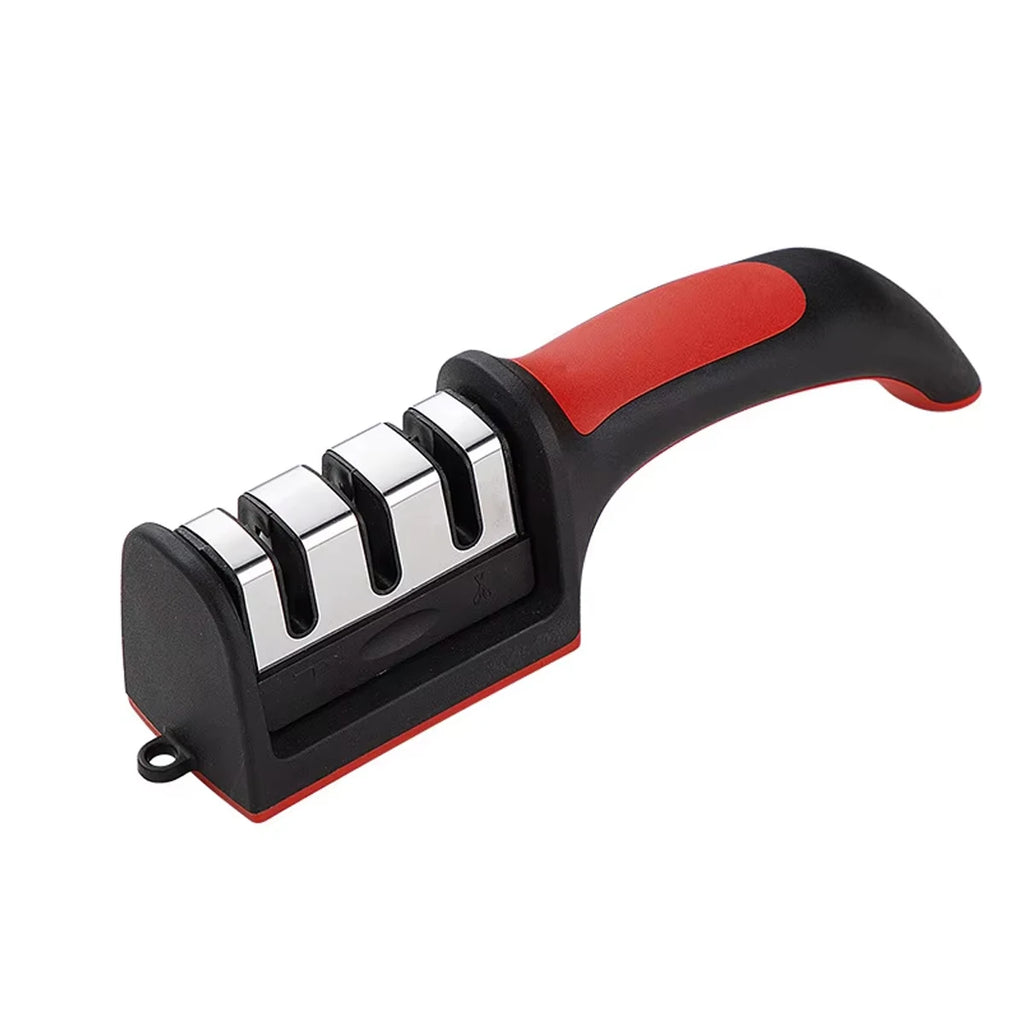 4-in-1 Manual Knife and Scissors Sharpener with Non-Slip Base – 3 Segment