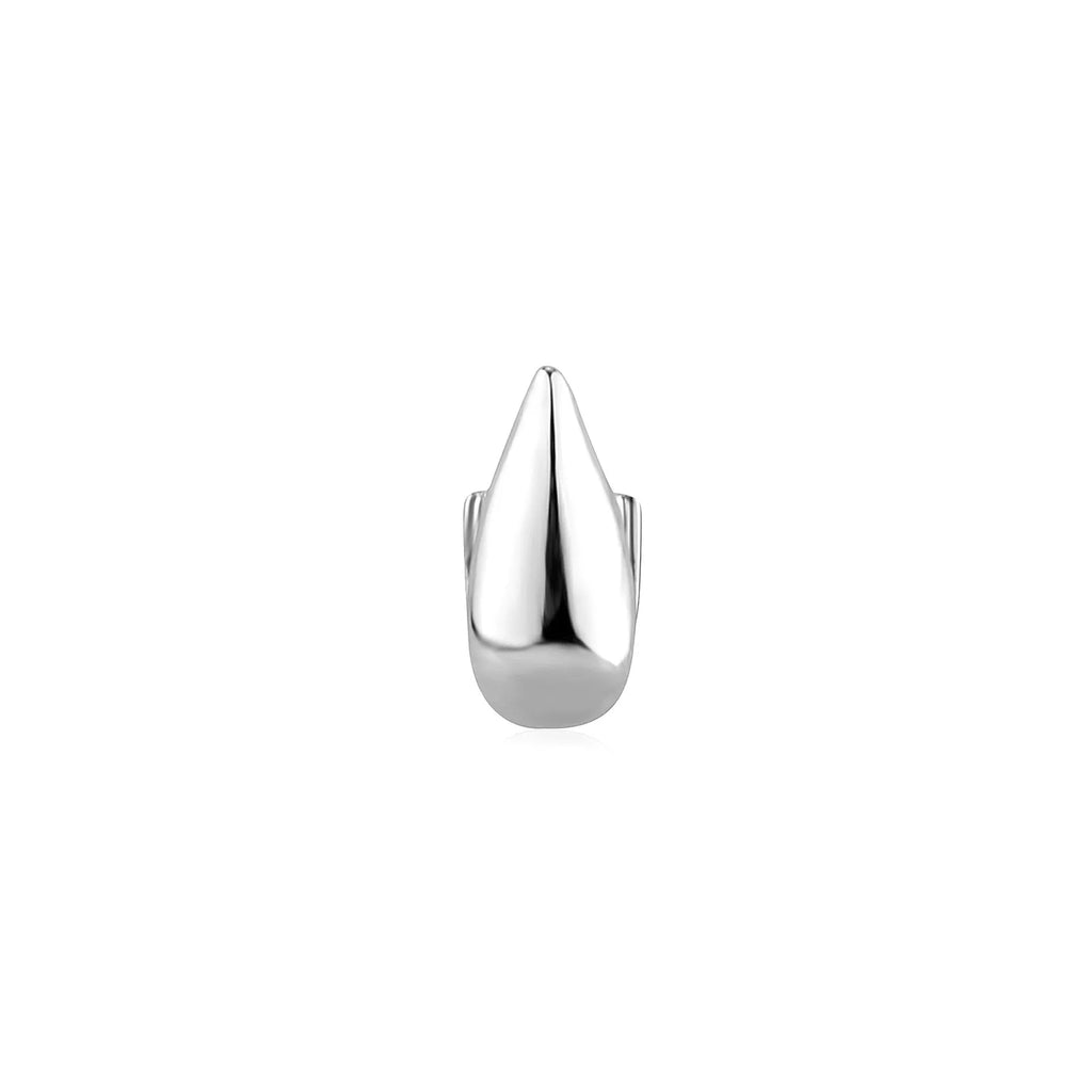 Single Fangs Teeth Grillz, Metal Tooth Caps for Cosplay and Halloween – Silver Bottom
