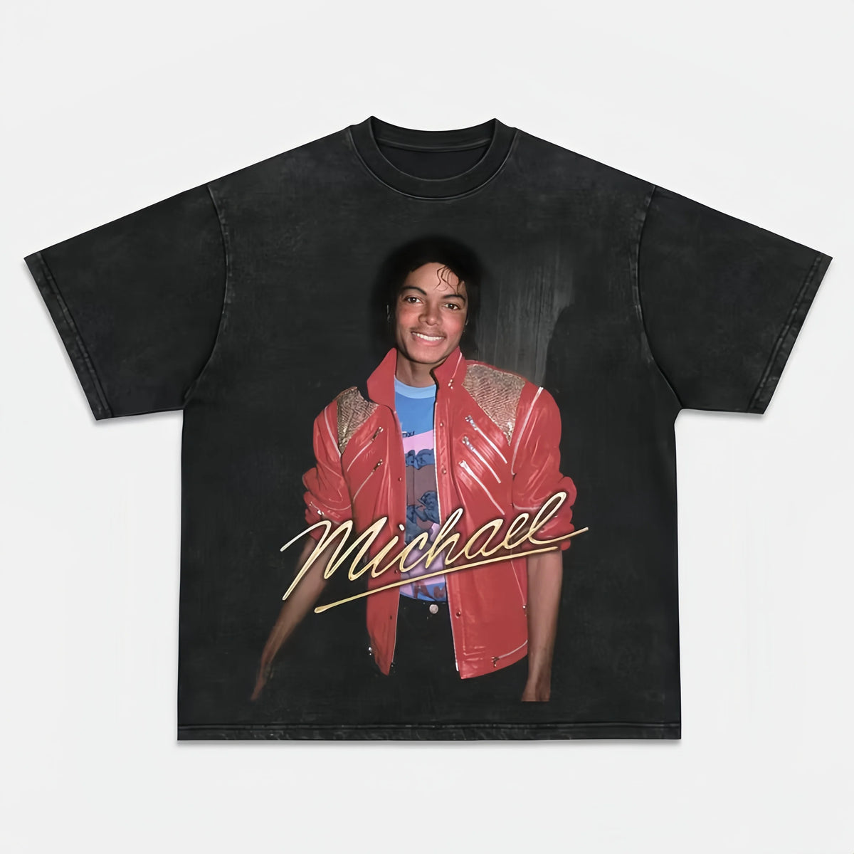 Michael Jackson Rapper-Themed Cotton Unisex Graphic T-Shirt – Gray