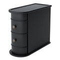 Tribesigns Solid Wood Narrow End Table with 2 Drawers, 23.6" H – Black