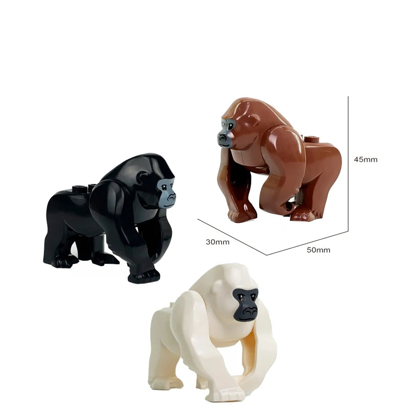 MOC Farm and Zoo Animal Building Blocks, Compatible with Small Bricks – 3PCS